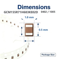 Condensateur céramique multicouche 0402 1005 MLCC 68nF 50V X7R ±10% GCM155R71H683KE02D pour appareils IoT AEC-Q200