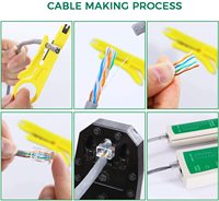 Kit de mantenimiento de reparación de cable portátil profesional 8 en 1 Juego de herramientas de red Incluye estuche OEM