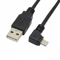 Fabricant personnalisé de haute qualité Micro B USB2.0 a coudé à 90 degrés vers le haut vers le bas à gauche à angle droit Câble de chargement de données Micro câble Usb