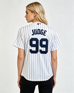 Jersey de Béisbol a Rayas de los New York Yankees de Alta Calidad, Estilo Americano, el Más Vendido para Mujer # 99 Juez - Product Image 3