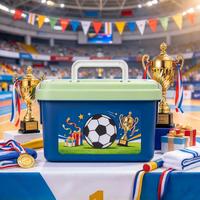 Boîte de rangement en plastique empilable portable pour souvenirs de compétition sportive, prix personnalisés, finition mate, boîte cadeau promotionnelle
