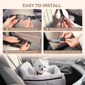 Siège auto pour chien en gros : Lit de sécurité pour animaux de compagnie, idéal pour les voyages, avec boucle réglable, coussin amovible, siège rehausseur souple pour chien - Product Image 4
