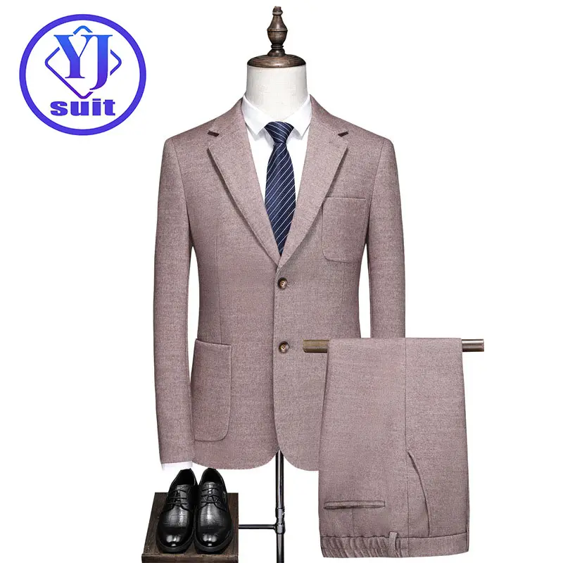 New Men's Three-piece Suit British Style Youth Business Casual Double Breasted Suits 5 colors Business Suit Set For Men