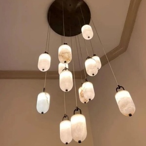 Foro ingresso moderno sala scala grande soffitto alto luce a sospensione naturale spagnolo alabastro lampada a sospensione - Product Image 2