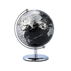 Globo Terráqueo Metálico y Plástico con Soporte, 14 cm, Material Didáctico de Geografía, Adorno Decorativo MAXCARE - Product Image 1