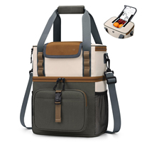 Femmes 20L isolé pliable lettre motif boîte à lunch étanche Double pont sac isotherme accès rapide fermeture à glissière en Oxford