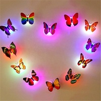 Meilleure Vente Stickers Muraux Papillon 3D LED Lumineux pour Décoration d'Intérieur DIY Chambre, Veilleuse