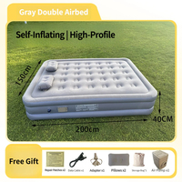 Matelas Gonflable Moderne en PVC de Haute Qualité avec Revêtement Floqué 40CM, Pliable, Léger, Extra-Épais, Pompe Électrique, Idéal pour Dortoir