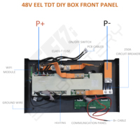 Caja de Batería DIY EEL 48V 16S con Inversor Inteligente 200A ET BMS con Función WIFI+BT y Balance Activo de 2A para Cajas Vacías DIY de 48V