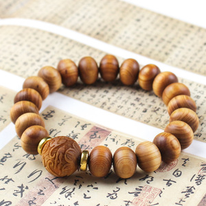 Aged Cypress <b>Bracelet</b> Round Beads Unisex Everyday Wear Hangzhou Origin - Product Image 2
