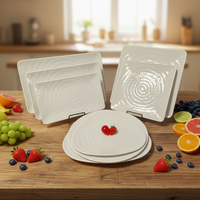 Vaisselle HCMA, assiette plate triangulaire nordique pour hôtel, design moderne, vaisselle de restaurant en gros, assiettes incassables pour salade et pâtes, ensembles de plateaux