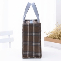 Sac fourre-tout à carreaux sur mesure, grande capacité, en tissu imperméable avec doublure TC, idéal pour les trajets quotidiens et les repas.