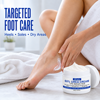 Crème pour les pieds à 60 % d'urée, marque privée, avec huile de noix de coco et de jojoba, soin adoucissant pour talons, coudes et genoux, approvisionnement en gros pour importateurs