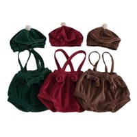 Nouvel ensemble barboteuse-short à bretelles pour bébé, style coréen, thème rouge inspiré d'Instagram, pour enfants, collection Printemps