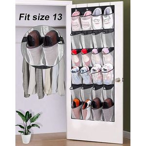 Sac de rangement à 24 poches à suspendre derrière la porte, grandes poches, organisateur de chaussures à suspendre sur la porte - Product Image 3