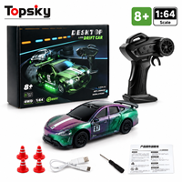 TOPSKY TOYS Mini voiture RC à l'échelle 1:64 4 roues motrices - Matériel plastique, batterie requise, utilisation en intérieur, pour les enfants de 8 à 13 ans