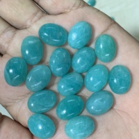Magnifique bague en amazonite cabochon de Rida Creations, pierre naturelle verte ovale 12x16, certifiée IGI AAAAA, 13 carats.
