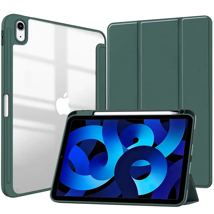 Fundas de cuero PU para tableta acrílica Smart Clear PC Shell fundas de cuero Funda para tableta para iPad 10th generación 10,9 pulgadas 2022