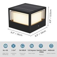 Lampes solaires à LED pour colonnes, lampes murales de jardin avec capteur de lumière, éclairage extérieur étanche pour aménagement paysager