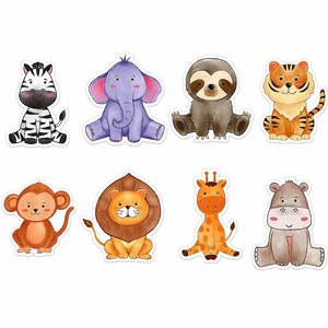 リアルな1インチの森の動物ステッカーロール500枚入り、ギフト包装、スクラップブッキング、保育園の装飾、DIYラベル用粘着ラベル - Product Image 2