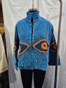 Blue <b>Velvet</b> Suzani Embroidered <b>Jacket</b> for Women Luxury Floral Ethnic <b>Jacket</b> Open Front Designer Winter Fashion Party Wear - Product Image 5
