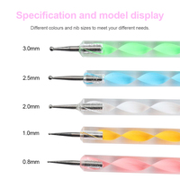 Stylo à points pour nail art professionnel MASSA avec pointe en acier inoxydable, manche en plastique, outil durable pour le soin des ongles, pour la beauté et la manucure