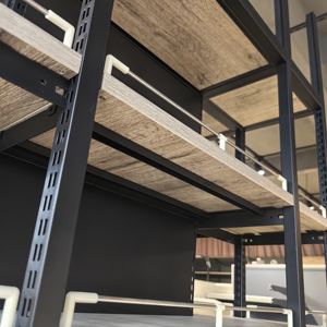 نظام رفوف عمود على الوجهين من خشب فولاذية بالكامل مع حاوية ° ° رفوف عرض قابلة للتخصيص لمتاجر البيع بالتجزئة - Product Image 4