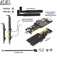 Adaptateur sans fil PCI-E 1X vers NGFF M.2 Key E/A+E pour ordinateur de bureau, 2 antennes avec LED RGB, pour bus PCIE uniquement, module Wifi BT