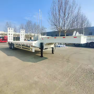 Zhongshengtianqi Heavy Duty Steel Lowboy Trailer Transport Machine Lowbed <b>Truck</b> Semi Trailer Mechanical Suspension 80 Ton - Product Image 3