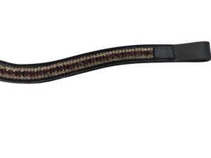 Bandeaux de sourcils uniques pour chevaux Bandeau de sourcils anglais en cuir rembourré bleu blanc marron ou noir Crystal Bling Band de sourcils personnalisé pour cheval - Product Image 4