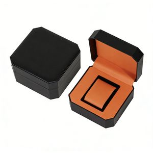 Boîte à montre de luxe personnalisée en similicuir avec charnière, boîte cadeau pour bijoux, support de montre en suède, logo personnalisé pour l'emballage de montres en détail, OEM - Product Image 4