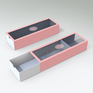 Tùy Chỉnh Ngăn Kéo Đồ Trang Sức Bao Bì Hộp Với Rõ Ràng PVC Cửa Sổ Trượt Ngăn Kéo Hộp Trắng <span class=keywords><strong>Kraft</strong></span> Tông Giấy Quà Tặng Bao Bì - Product Image 1