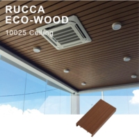 Foshan pour Rucca moderne WPC carreaux de plafond en bois panneau 100*25mm PVC décoration intérieure Guangdong plafond en bois moderne avec bande S