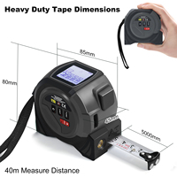 Télémètre laser intelligent 3-en-1 pour mines, mesure numérique de 40 m, ruban à mesurer de 5 m avec fonction de ligne croisée pour le bricolage