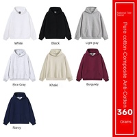 Fabricants de vêtements personnalisés automne 360 grammes sweat à capuche à manches longues pour hommes avec une simple poche arrière de couleur unie