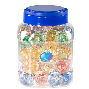Juguetes Deportivos para Niños con Diseño Visual Atractivo, Pelotas de Goma Transparentes con Impresión, Sólidas y Rebotantes, 35 mm, 50 Unidades/Lata/Bote, Regalo - Product Image 3