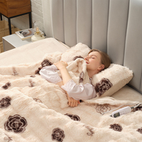 Couverture électrique en fourrure de lapin ultra douce, 10 niveaux de chauffage, chauffage rapide pour la chaleur du lit en hiver, taille king queen