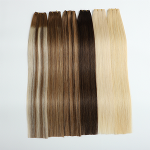 Prezzo all'ingrosso Capelli Umani Europei Grezzi <span class=keywords><strong>Colore</strong></span> <span class=keywords><strong>Biondo</strong></span> <span class=keywords><strong>Platino</strong></span> 60B Trama Super Sottile Genius Extension Invisibili di Capelli Russi - Product Image 5