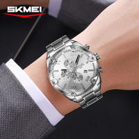 Montre à quartz pour homme Skmei 9387, nouvelle arrivée unique, bracelet en acier inoxydable, chronomètre étanche, en stock, fournisseur de montres pour affaires