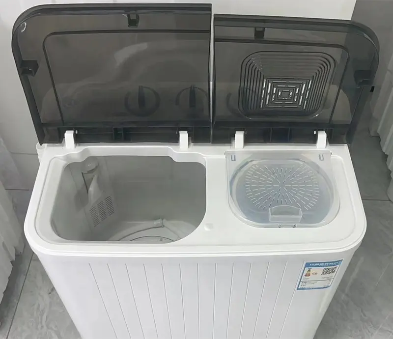 Venta caliente 8kgs bañera doble lavadora eléctrica semiautomática con dispositivos de lavado secador para dormitorio o comercial