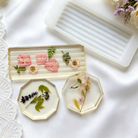 Moule en silicone rond pour sous-verre, décoration artisanale DIY avec fleurs séchées, combinaison de sous-verres décoratifs pour la maison