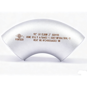 ASME B16 9 ASA403 Stainless Steel 90 Degree Long Radius Elbow Oil Gas Pipe Fitting Size 1 2 To 12 Schedule Butt Weld - Product Image 3