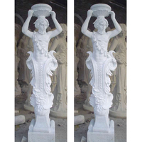 Décoration d'intérieur, pierre de marbre blanche sculptée, figure sexy, pierre de marbre de statues de femmes nues, sculptures de filles nues