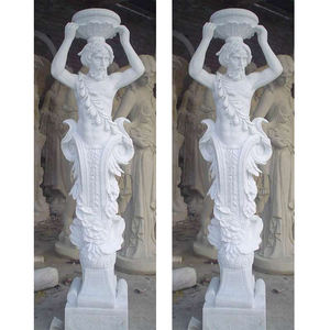 실내 장식 흰색 대리석 돌 조각 섹시한 그림 대리석 돌 벌거 벗은 여자 조각상 누드 소녀 조각 - Product Image 4