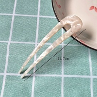 Fourche à cheveux française en acétate de cellulose imitation écaille de tortue de 4,6 pouces, à deux branches, pour chignon, accessoires pour cheveux, épingle à cheveux en forme de U