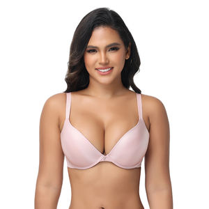 Conjunto de lencería de San Valentín de alta gama, sin costuras, convertible, con copa 3/4 y tanga, tallas 70B-90B, de spandex/poliéster, con aros y efecto push-up, talla grande. - Product Image 2