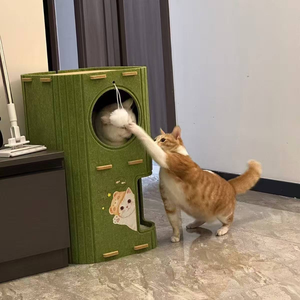 Structure d'escalade pour chat très vendue, objet décoratif universel pour les familles multi-chats, motif animal avec lit et trous d'accès supérieur et inférieur - Product Image 2