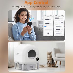 Factory Smart Cat Toilet 76L <b>Large</b> Space APP Remote Control One Click Poop Removal Automatic Self Cleaning Easy Clean ABS Litter - Product Image 4