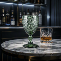 Verres à vin transparents modernes, épais et durables, pour hôtels et cadeaux, capacité 240/300 ml, style gobelet, vente en gros
