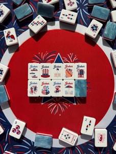 Jeu de Mahjong <span class=keywords><strong>Mac</strong></span> Miller en stock – Collection Rouge, Blanc et Bleu – Jeu de tuiles moderne et portable en acrylique - Product Image 2